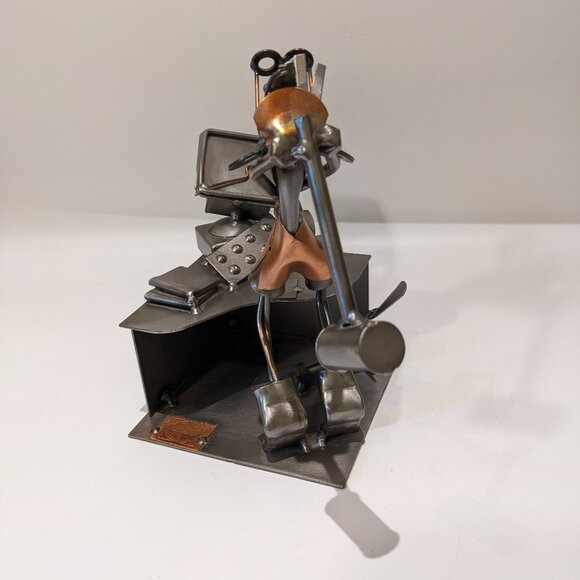 Vintage Hinz & Kunst Metal Sculpture “Computer Rage” – Nuts & Bolts Art Geek - Picture 8 of 11